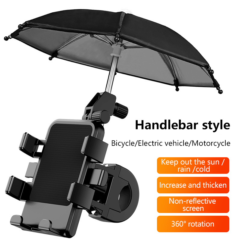 Hot Sales Black Bike Phone Holder Mobile Phone Holder Waterproof Phone Bike Holder With Umbrella