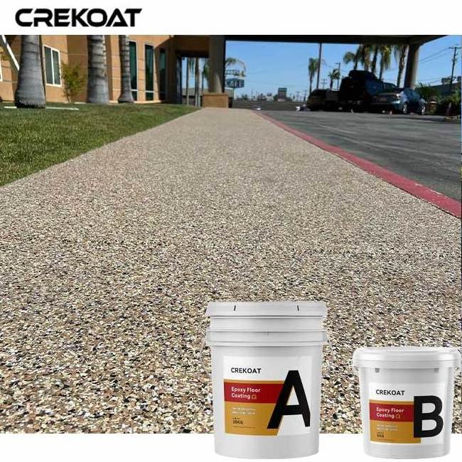 No Odor Easy Application Clear Top Coat Epoxy Flake Floor