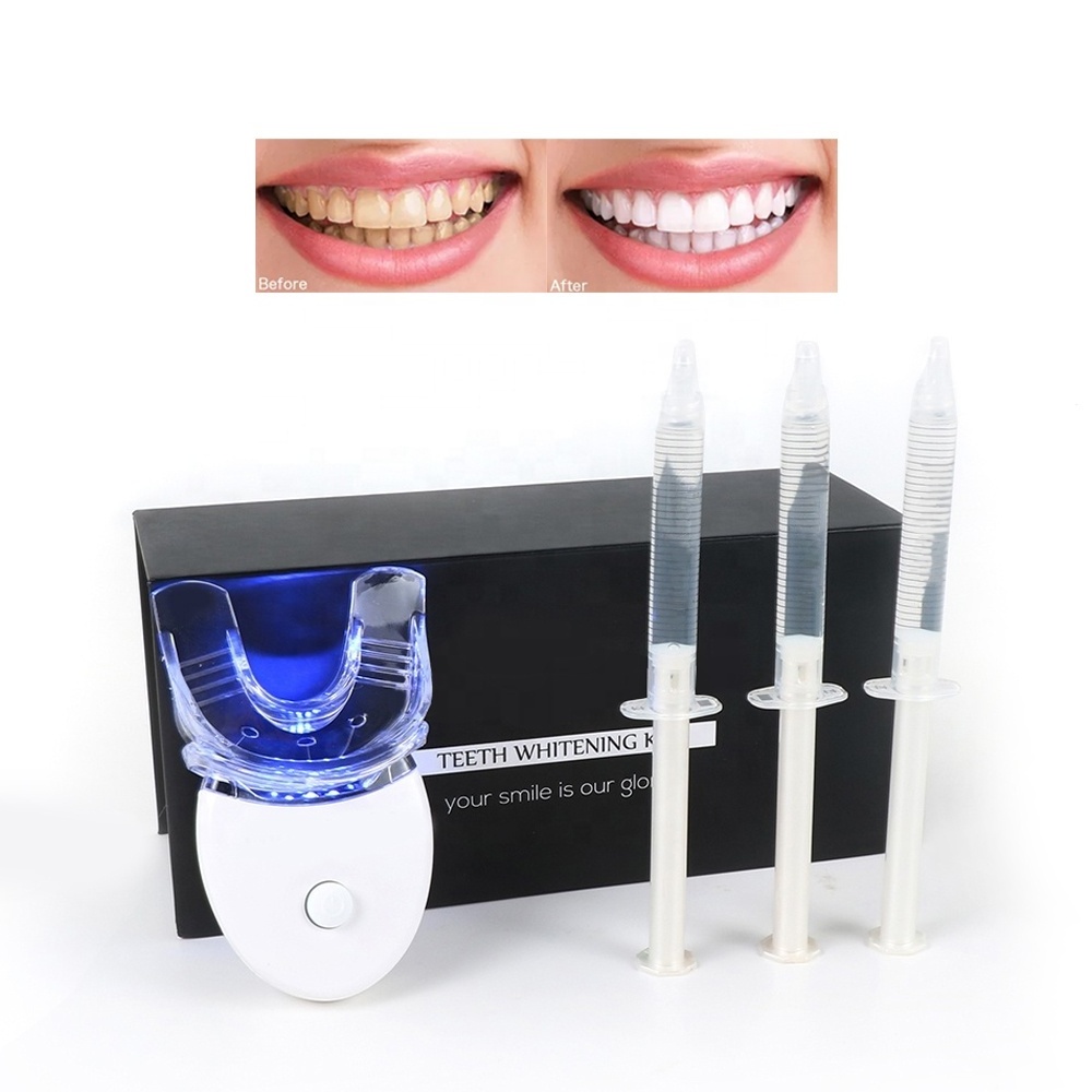 Wholesale  UV Teeth Whitening Kit  Led Light With Dental Bleaching Gel Syringe Home Use Teeth Whitening Kits Private Label