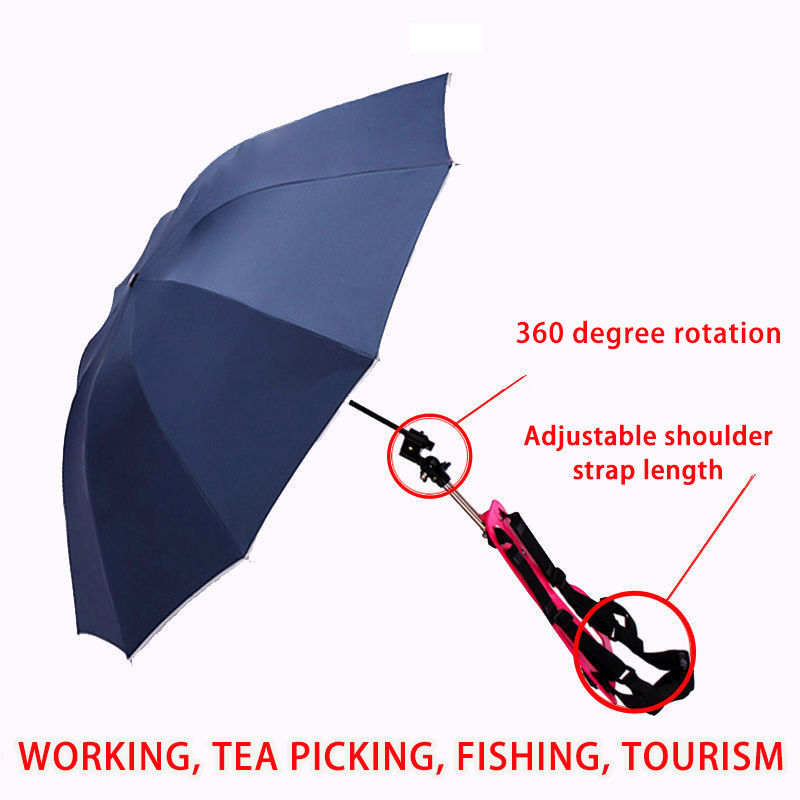 ALL PASS Back-type sunshade double-layer sunscreen outdoor fishing folding sunny and rainy umbrella multifunctional umbrella