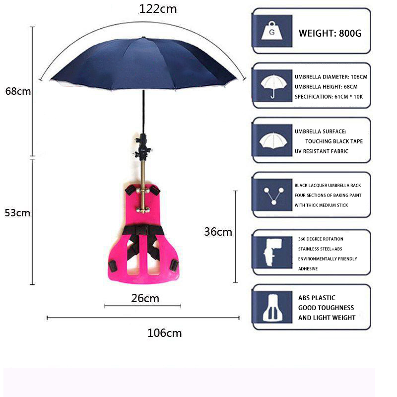 ALL PASS Back-type sunshade double-layer sunscreen outdoor fishing folding sunny and rainy umbrella multifunctional umbrella