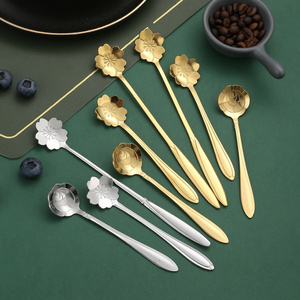 Creative Stainless Steel Metal Cute Cat Head Handle Spoon Colorful Coffee Tea Spoon for Parties with Ceramic Material