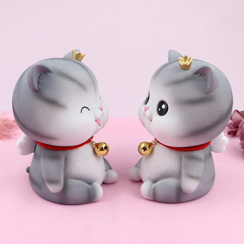 Wholesales New Cute Cat Piggy Bank Home Desktop Decoration Money Boxe Kids Present Kitty Coin Saving Bank Cartoon Money Jar