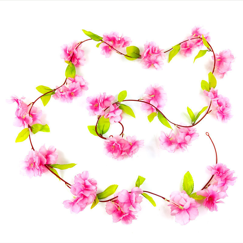 Simulated cherry blossoms vines plastic artificial flowers air conditioning water pipes living room decoration