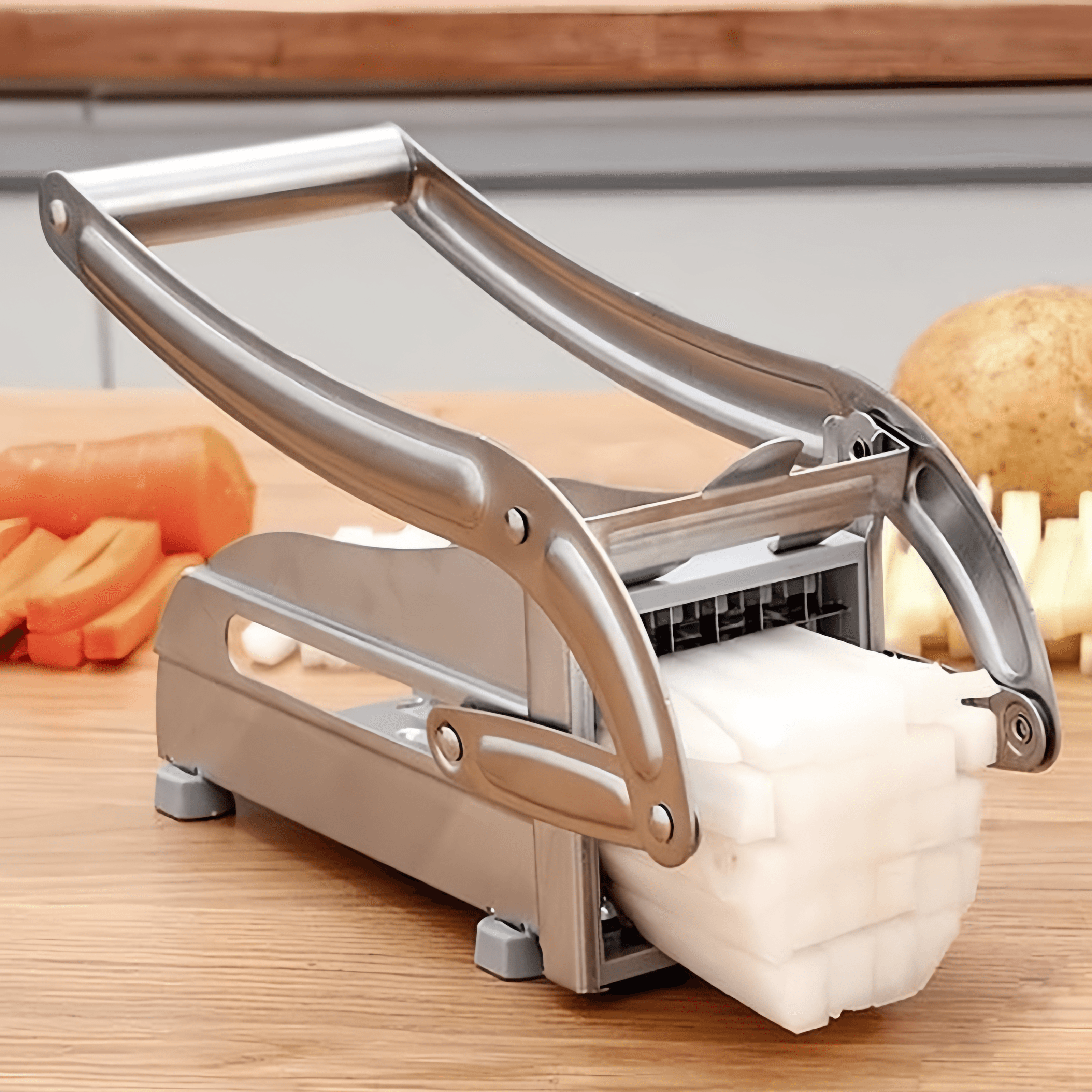 Factory Supply Hot Sale Stainless Steel Potato Slicer French Fry Cutter Manual Vegetable Potato Shredder Kitchen Chipper Machine