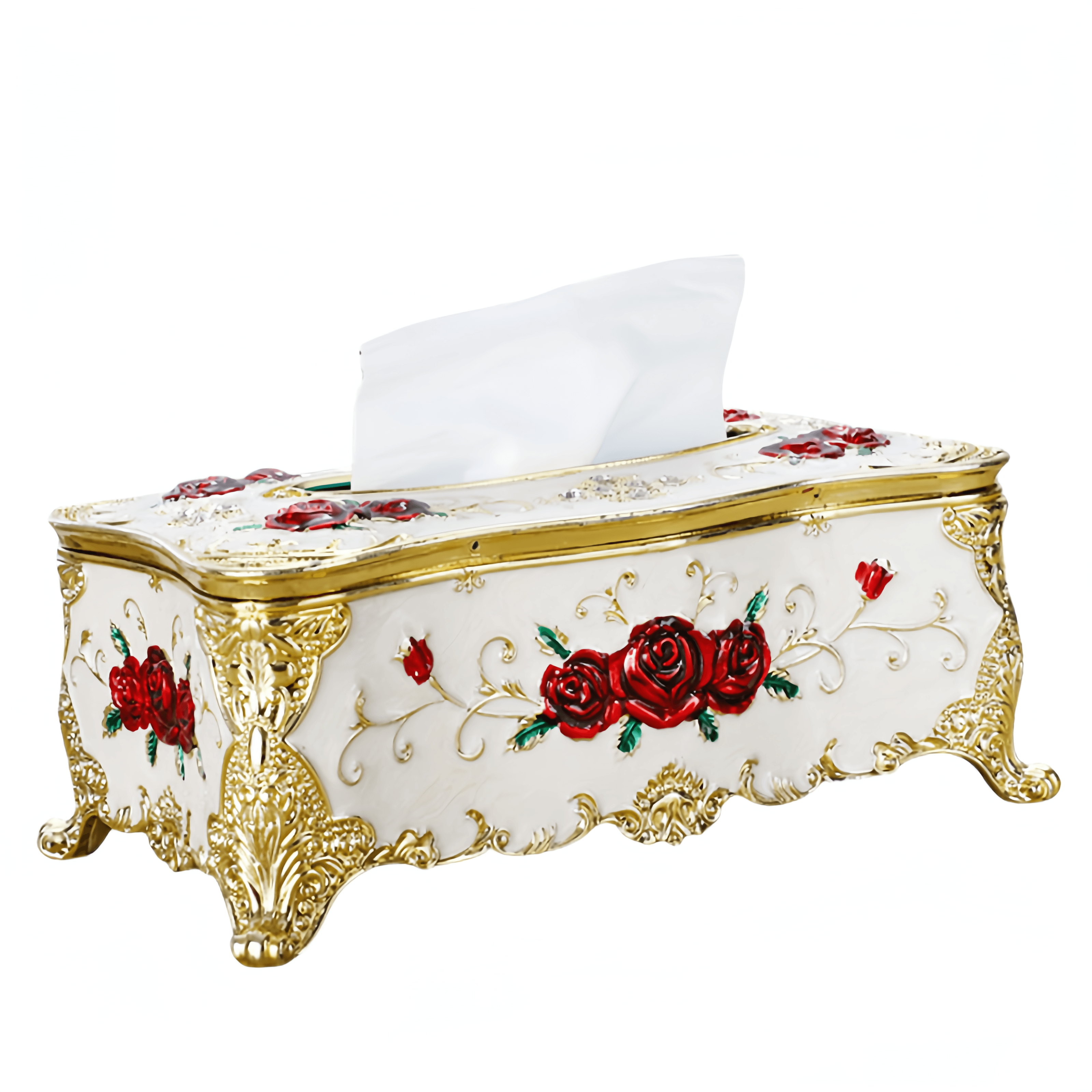 Hot Selling European Luxury Tissue Box KTV Hotel Bar Rose Carved Home Decor Car Acrylic Holder Cover Plastic Tissue Holder Box