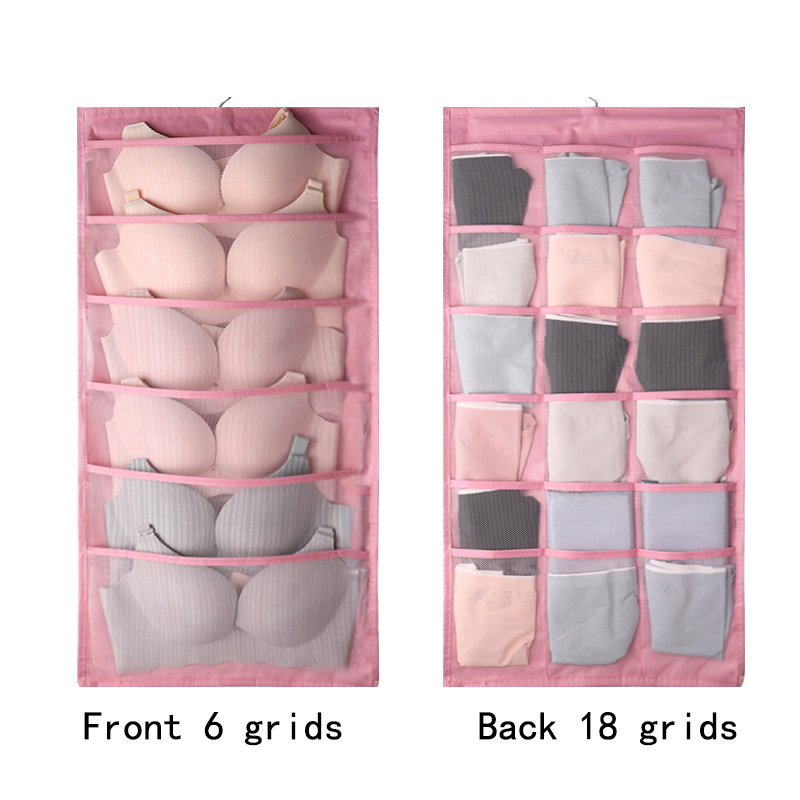 Double Sided Wall Hanging Underwear Underpants Socks Impurity Storage Bag Organizer Bag for Dormitory Bedroom Wardrobe Storage