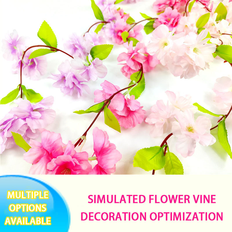 Simulated cherry blossoms vines plastic artificial flowers air conditioning water pipes living room decoration