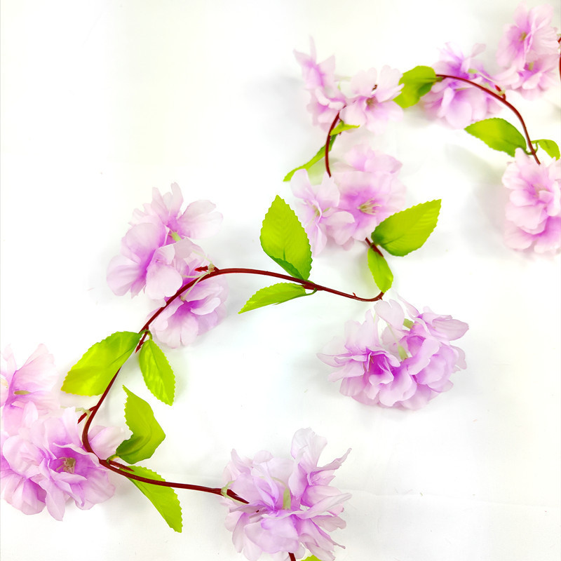 Simulated cherry blossoms vines plastic artificial flowers air conditioning water pipes living room decoration