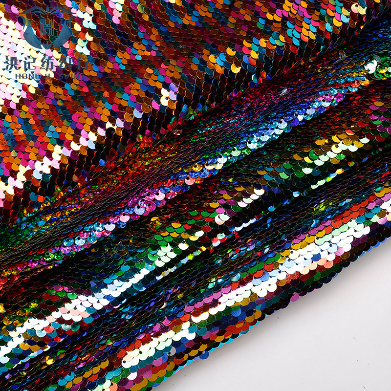 colorful customization velvet base sequin fabric 100% polyester party dress soft blue color velvet sequin fabric