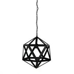 Industrial style E27 ploygonal chain pendant light