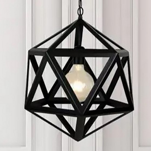 Industrial style E27 ploygonal chain pendant light