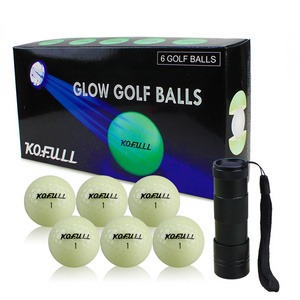 Hot Seller Ball 6Pcs/Pack Light Up Night Luminous Glow In The Dark Fluorescent Golf Balls