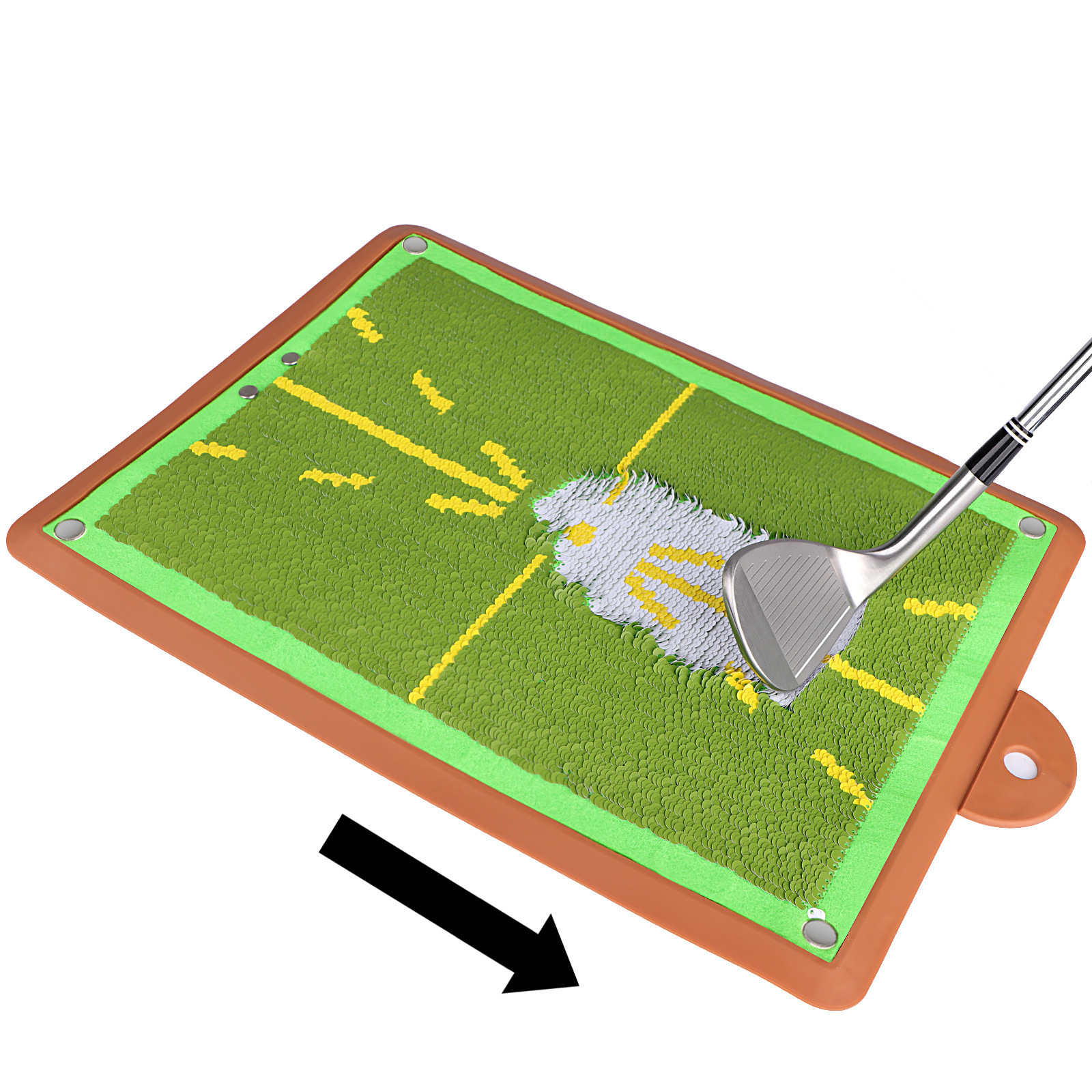 Factory Hot -selling golf swing trajectory Mat Set Golf strike Pad Practice hitting mark direction detection Mat