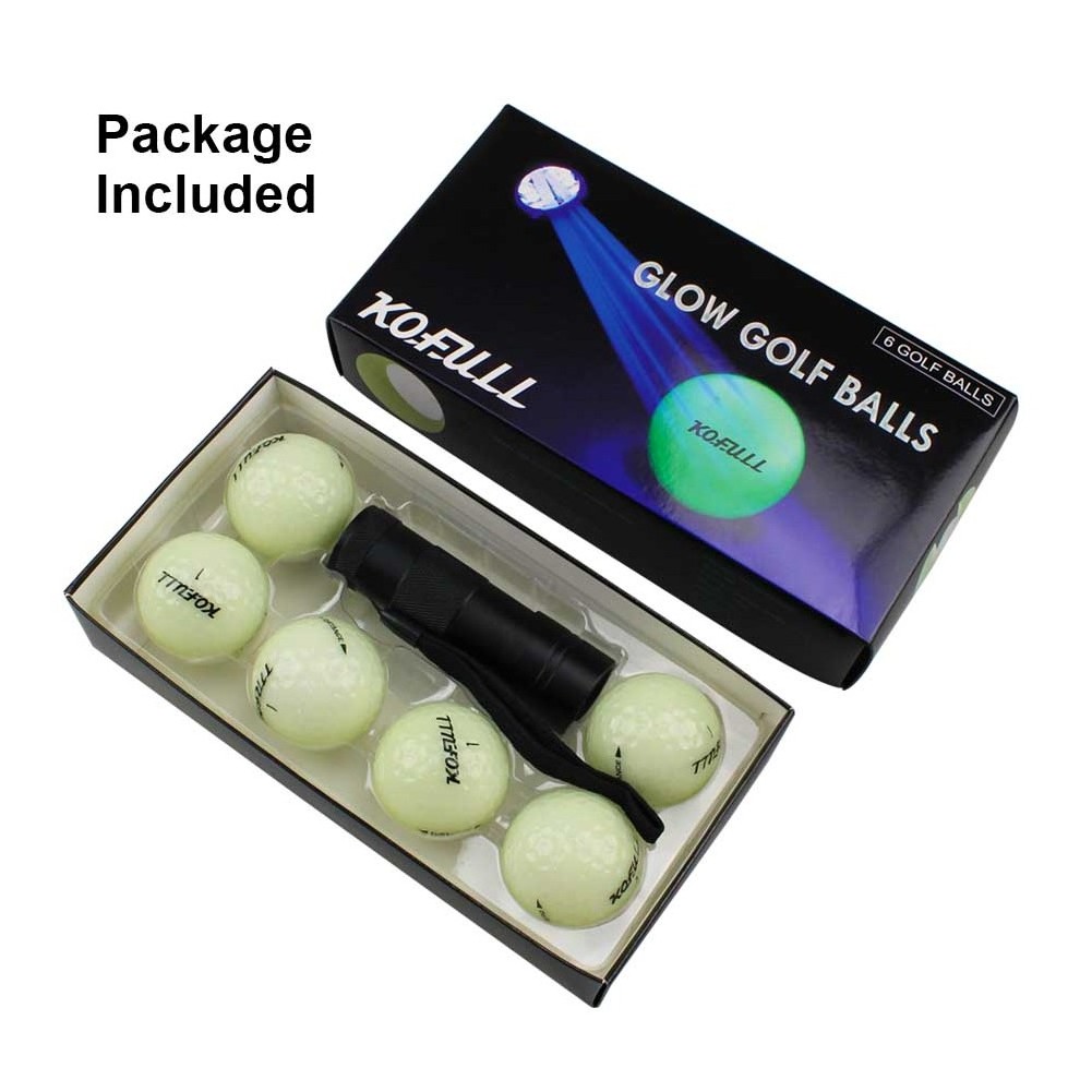 Hot Seller Ball 6Pcs/Pack Light Up Night Luminous Glow In The Dark Fluorescent Golf Balls