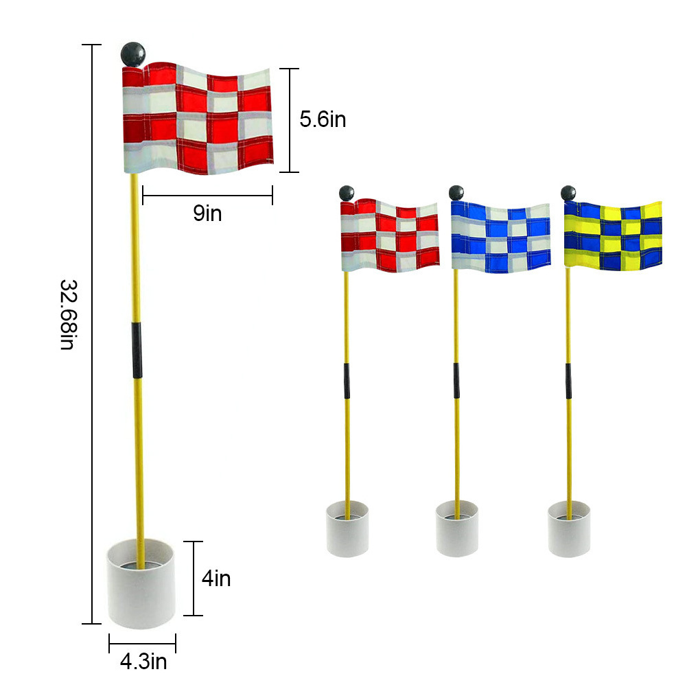 Crestgolf Golf Putter practice green flags Golf practice flagpole detachable golf flagpole hole cup combination set