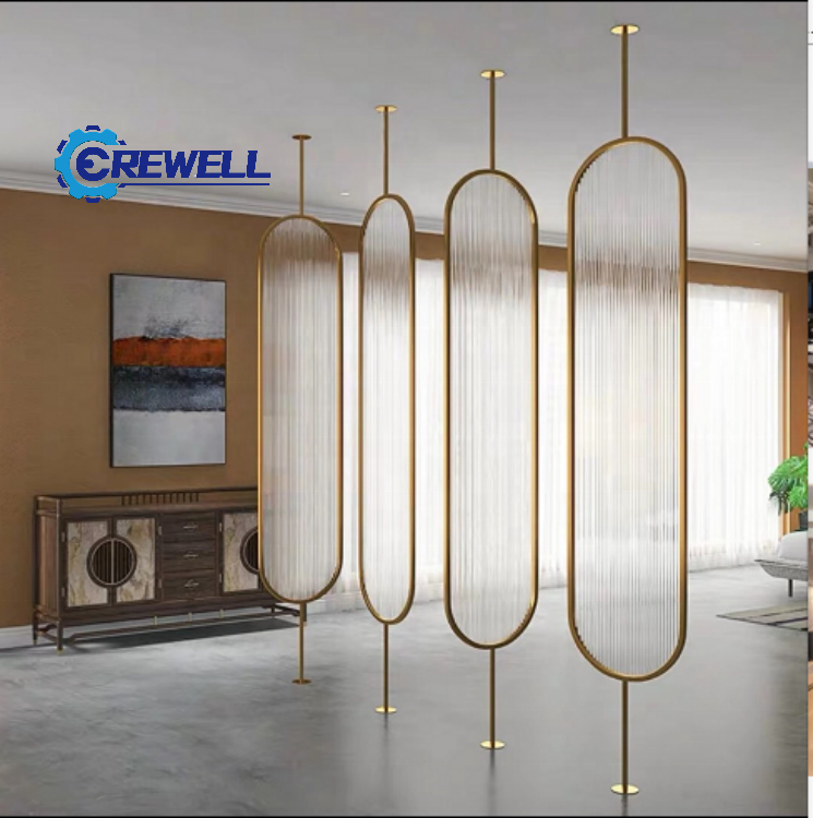 factory direct wholesale moveable ss decorative PVDF glass room divider for canteen