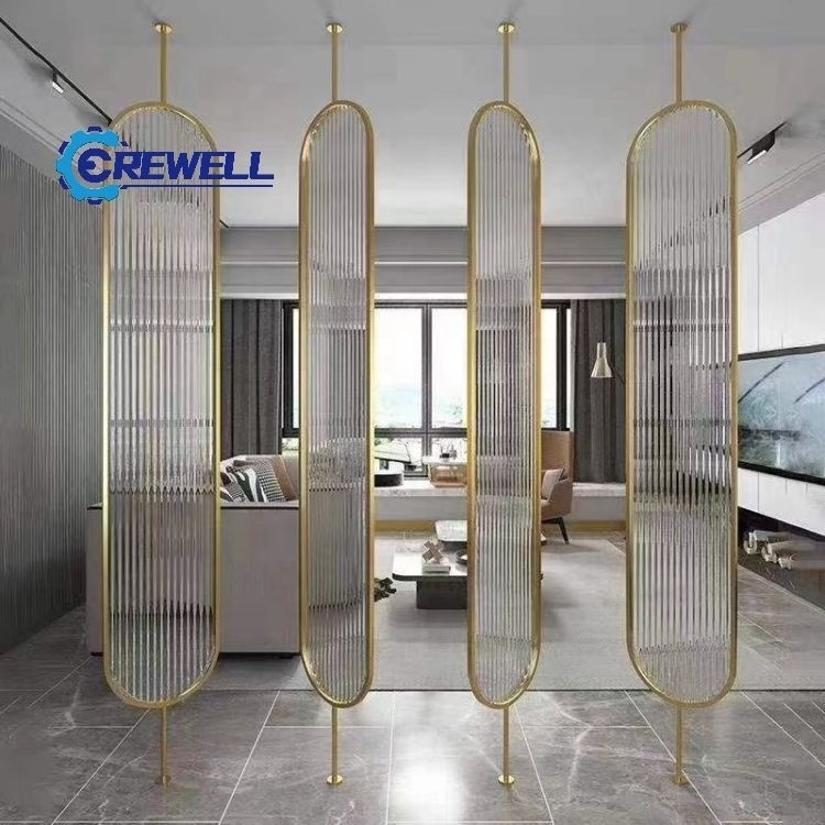 factory direct wholesale moveable ss decorative PVDF glass room divider for canteen