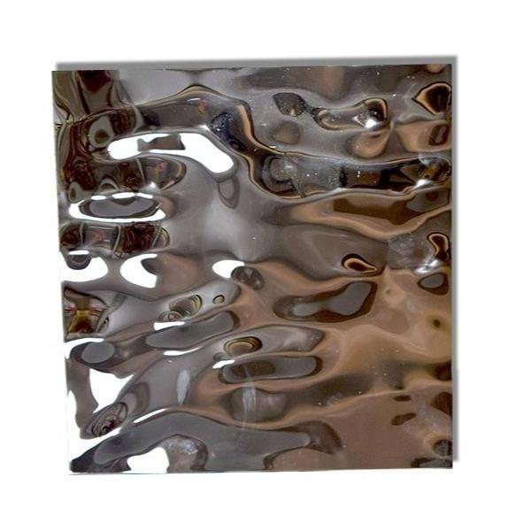 PVD Stainless Steel Water Ripple Panel Golden Water Wave Sheet  8k Mirror Ceiling Decoration