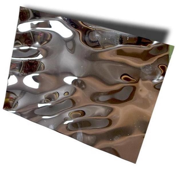 PVD Stainless Steel Water Ripple Panel Golden Water Wave Sheet  8k Mirror Ceiling Decoration