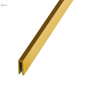 2022 decorative brass metal strip floor skirting board u shaped tile trim profile stainless steel curved tile trim