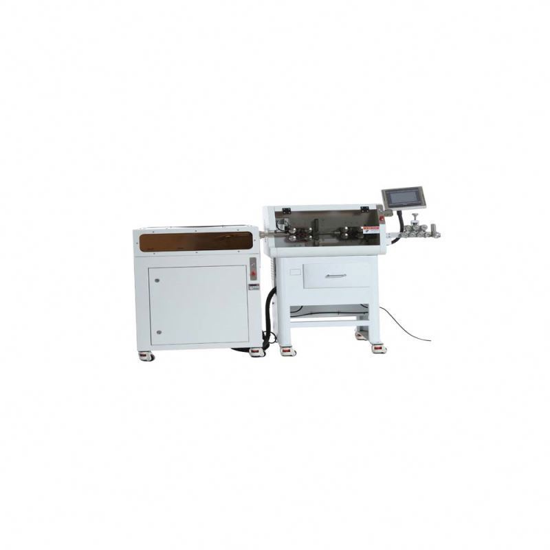 Automatic big cable take up coil machine feeder for cutting stripping ...