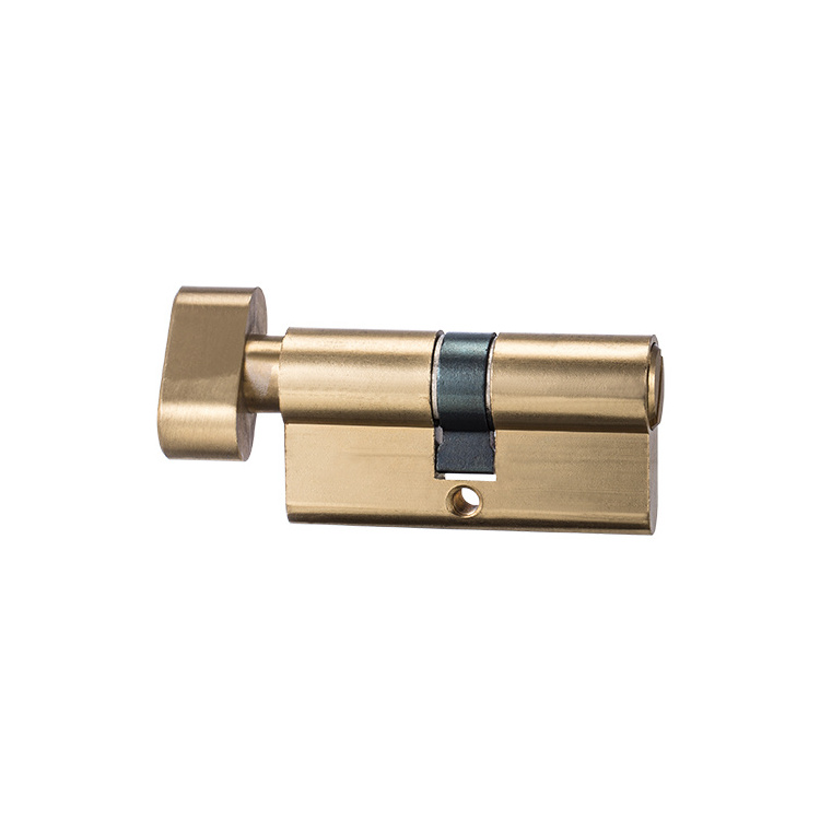 En 1303 Brass 6 Pins Standard Safety Euro Profile Brass Double Door Lock Cylinder With Knob