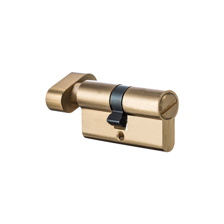 En 1303 Brass 6 Pins Standard Safety Euro Profile Brass Double Door Lock Cylinder With Knob