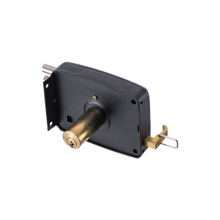 Mechanical without electricity Brass lock cylinder multi point africa door rim metal gate door lock with Brass Latch