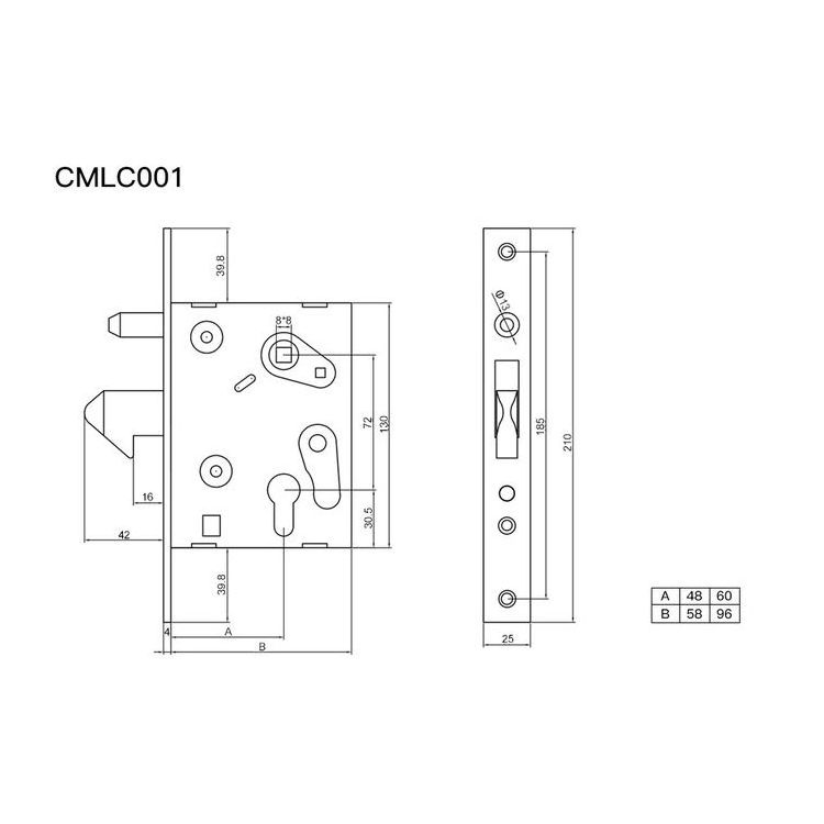 China Manufacturers Cheap Sale Stainless Steel Mortise Locks Inside Door Lock For Wooden Doors