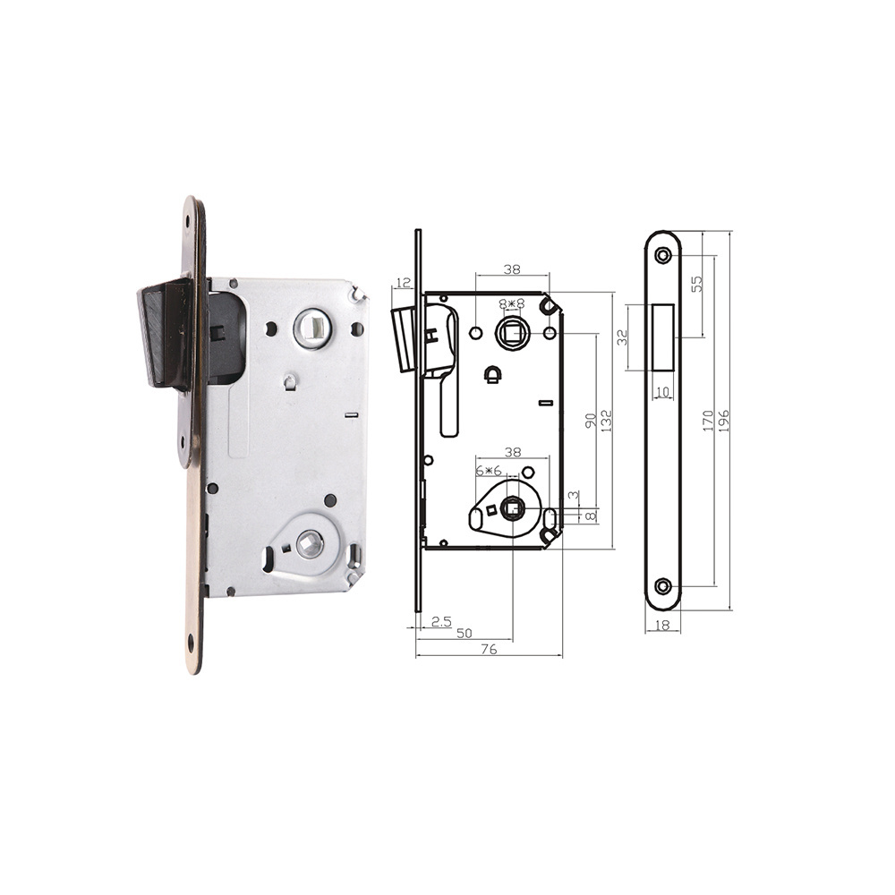 Stainless Steel High Security security lock body cylinder key wc magnetic lock latch,magnetic mortise mortice lock