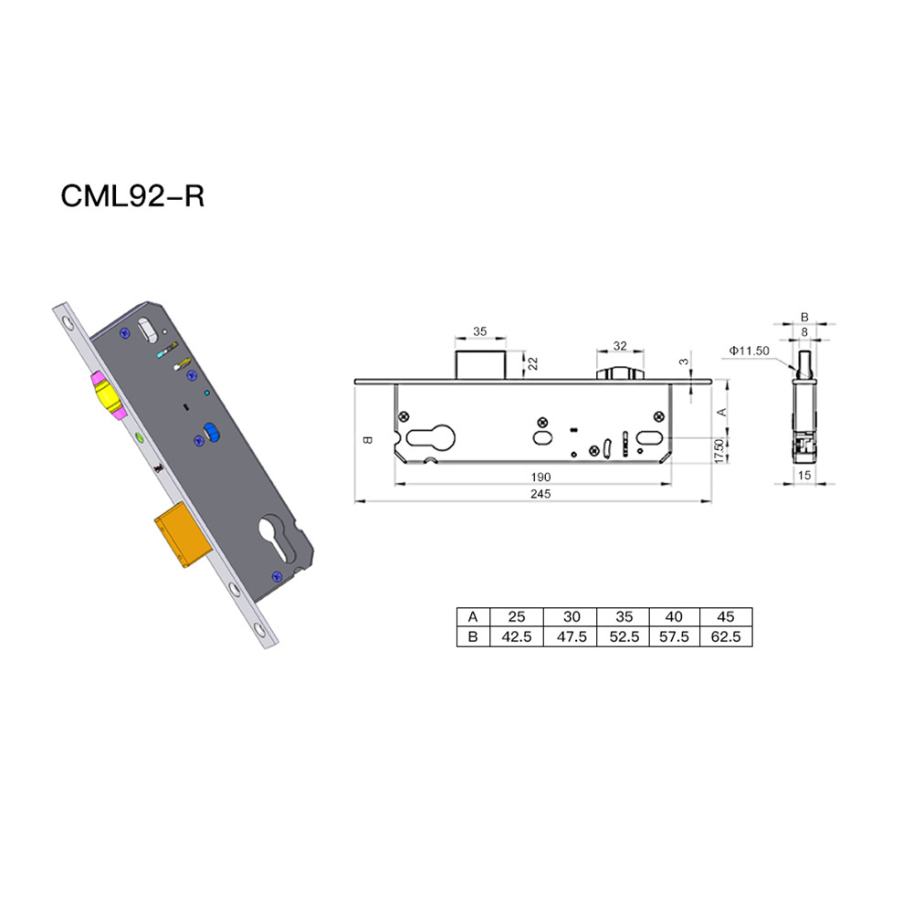 Factory Hot Sales 9225 9230 9235 9240 9245 door tubular mortice lock body door knob latch