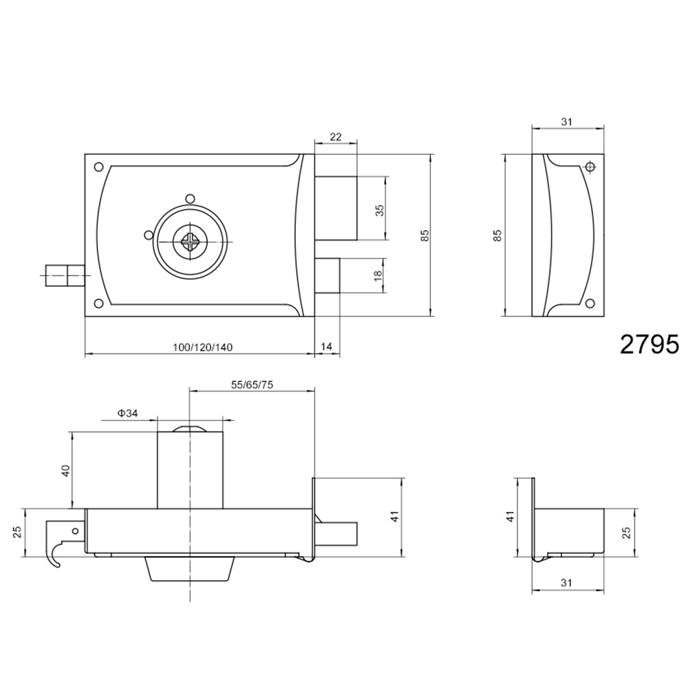 Factory Sale Fixed Cylindrical Cylinder Cabinet And Bedroom Door Key free sample rim Lock With 5 Brass Cross Keys