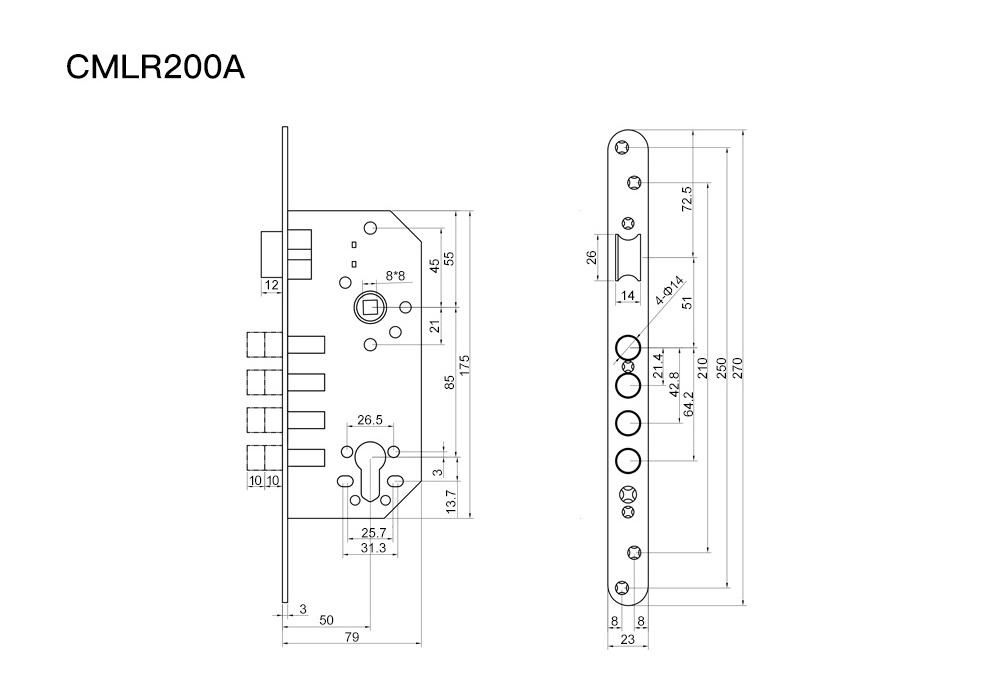 CRITERION 4 point bolt8550 multi-point locking mortise,multi point mortise lock