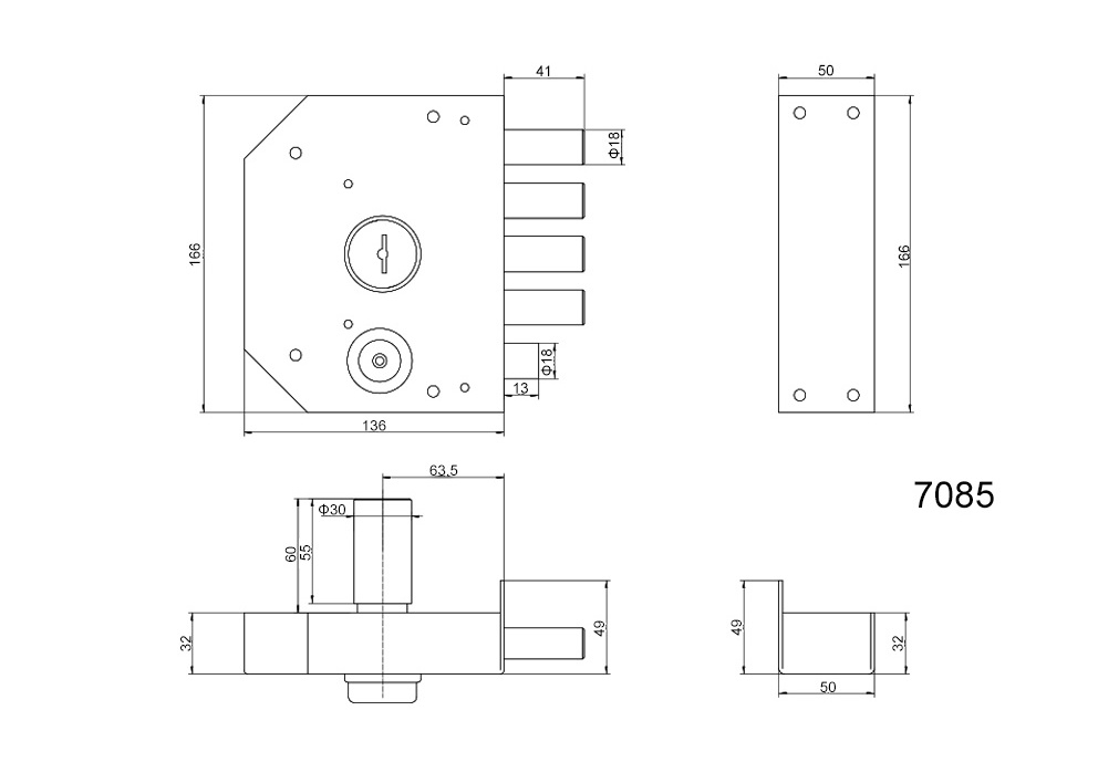 CRITERION Hot Selling Iron Waterproof Door Lock Wooden Door Thief Proof Rim Lock with Brass Latch