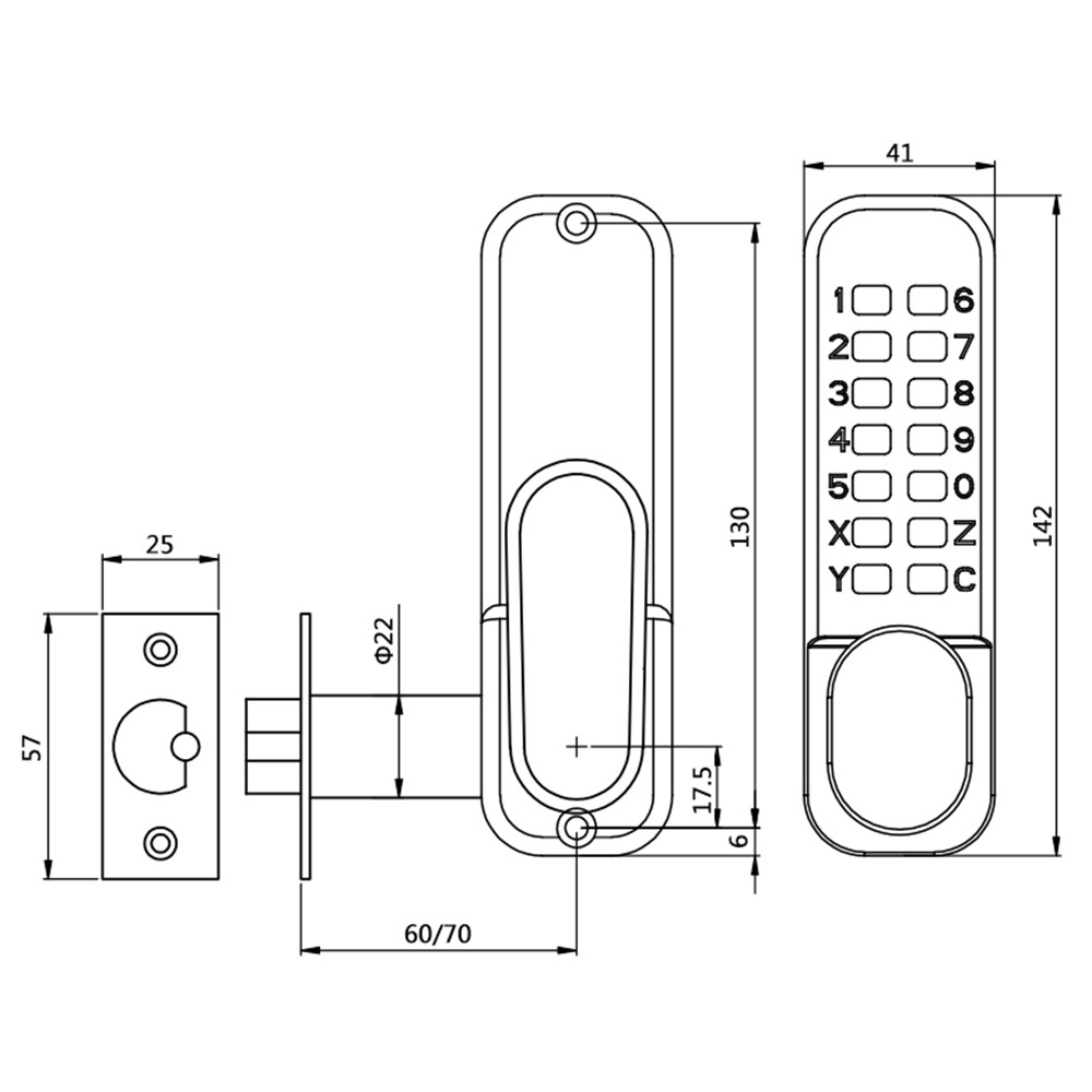 CRITERION 261 custom factory price key operated mechanical cabinet lock digital keypad