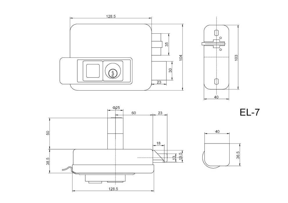 Electric Rim Lock For Out-door With Push Button 12-18v Dc 3a