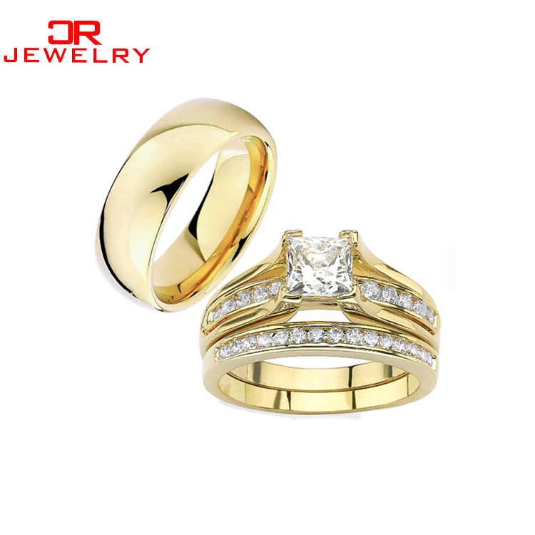 Wholesale women jewelry fashion design casting stainless steel ring sets