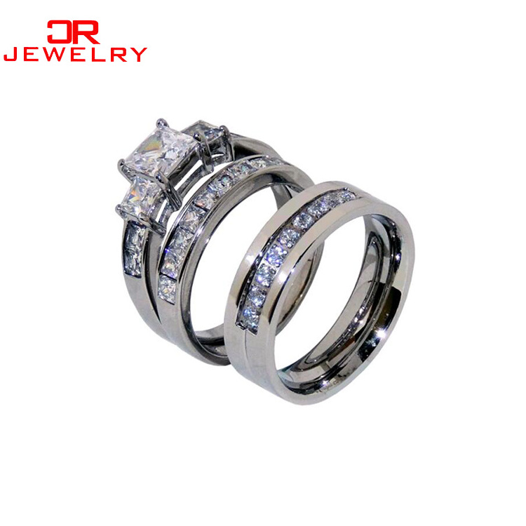 Wholesale women jewelry fashion design casting stainless steel ring sets