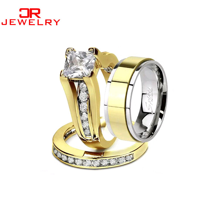 Wholesale women jewelry fashion design casting stainless steel ring sets