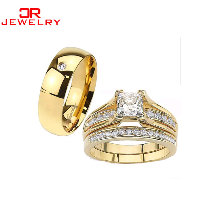 Wholesale women jewelry fashion design casting stainless steel ring sets