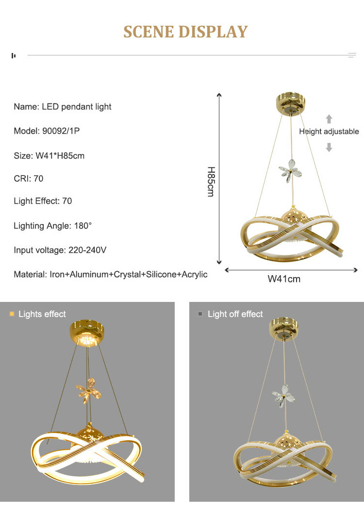 Modern design decor round LED chandelier living room circle pendant lighting for home indoor