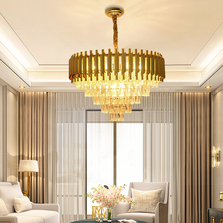 Light ring pendant chandelier Bedrooms, living rooms, dining rooms Luxurious crystal pendant high ceilings