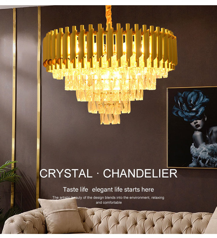 Wholesale High Quality Indoor Luxury Gold Chandelier Creative Crystal Pendant Lamp odern luxury small crystal chandelier