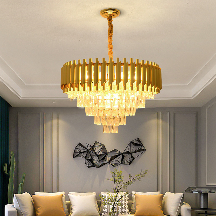 Light ring pendant chandelier Bedrooms, living rooms, dining rooms Luxurious crystal pendant high ceilings