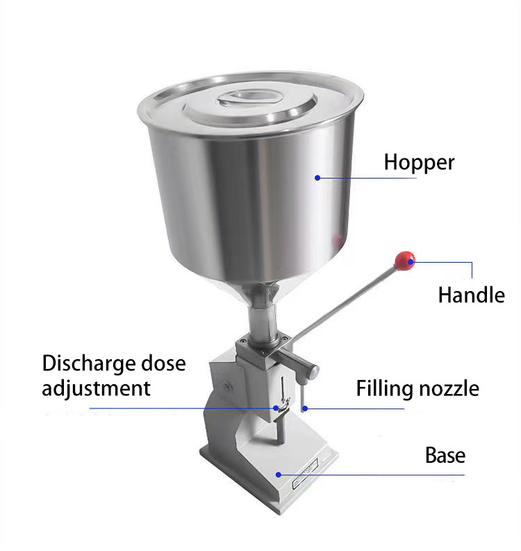 MAKWELL Factory Direct Sales A03 Manual Stainless Liquid Lotion Cosmetic Butter Sauce Honey Filling Machine