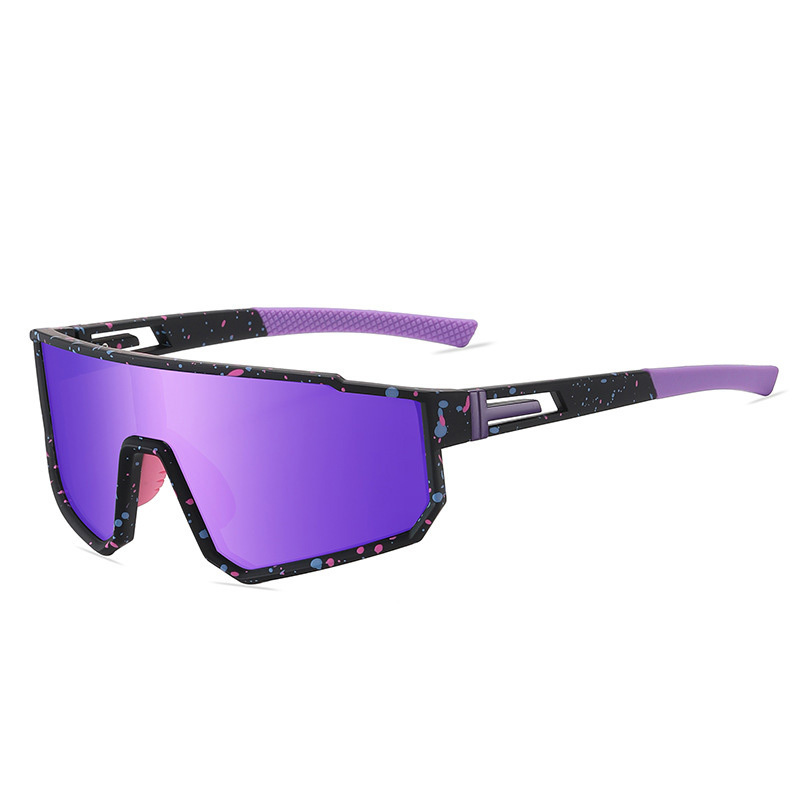 Hot Sell European Market Fashion One Piece Polarized Red Mirrored Lens Cycling Sports Sunglasses Men