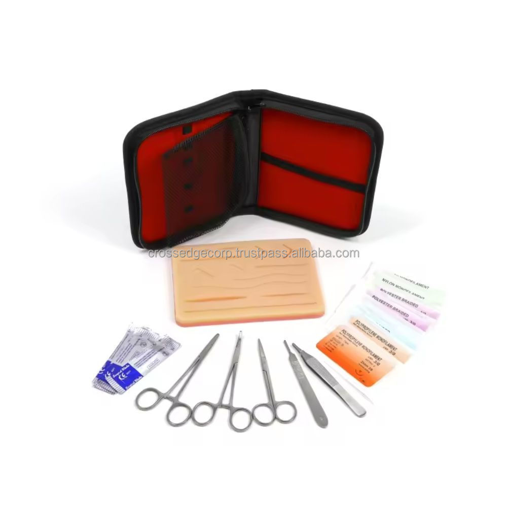 Professional Complete Suture Practice Kit for Students Plastic Teasing Needle Scalpel Blade Surgical scissors Iris Scissors