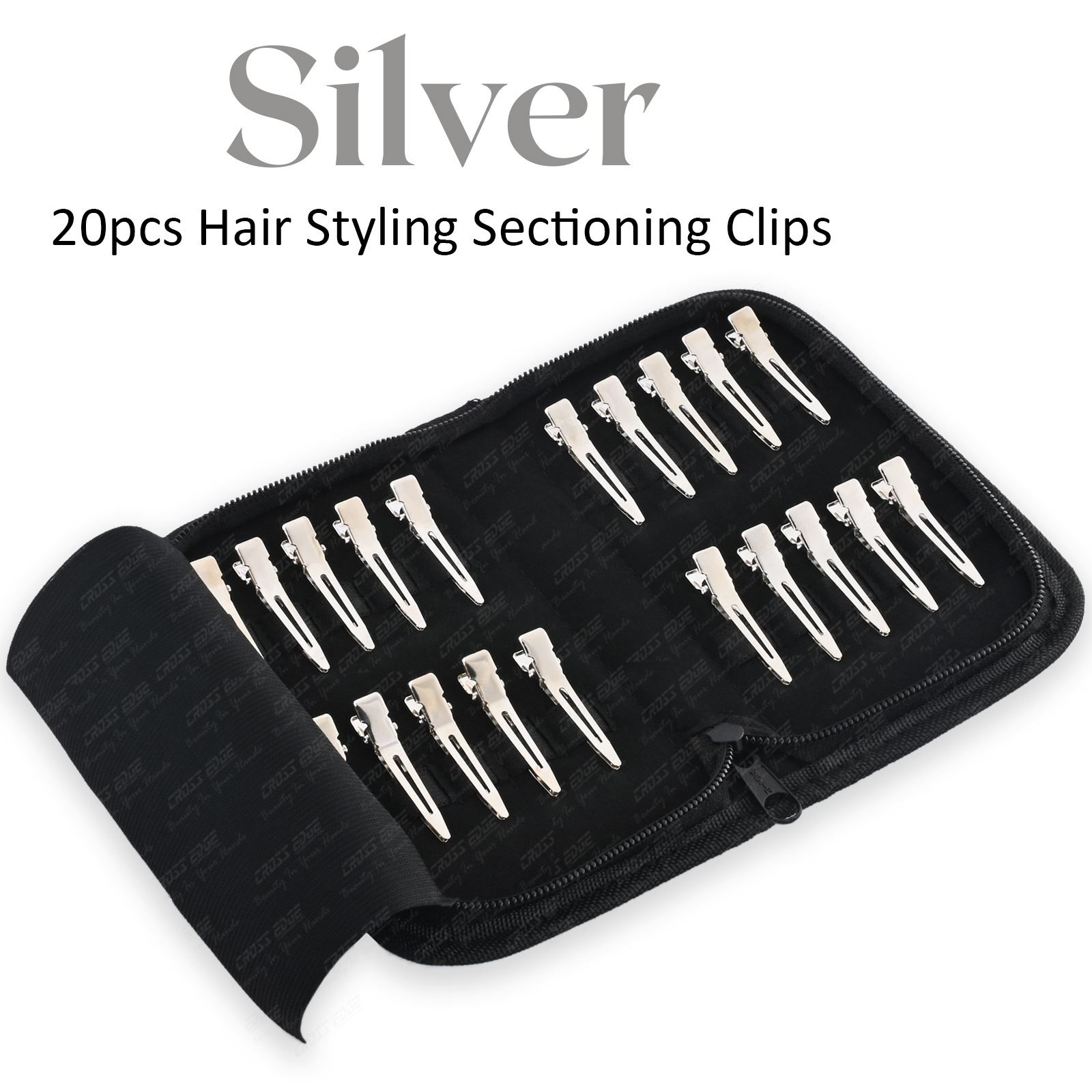 Custom logo Hair Extension Tools 20pcs best hair sectioning clips and tape in pliers stainless steel available in sliver color