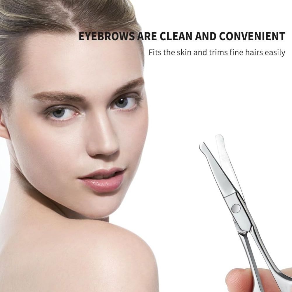 Hot Selling Eyebrow Trimming Scissors Trimmer Nose Facial Multipurpose Remover Manicure Scissors Precise Facial Grooming